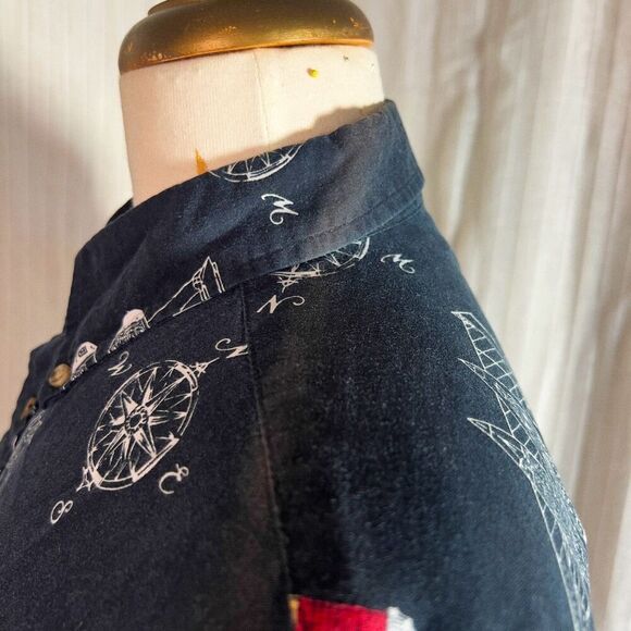 Puritan | Women’s | Men’s | Casual Shirts | M |Vintage Men's Button Down Black N - Picture 4 of 7